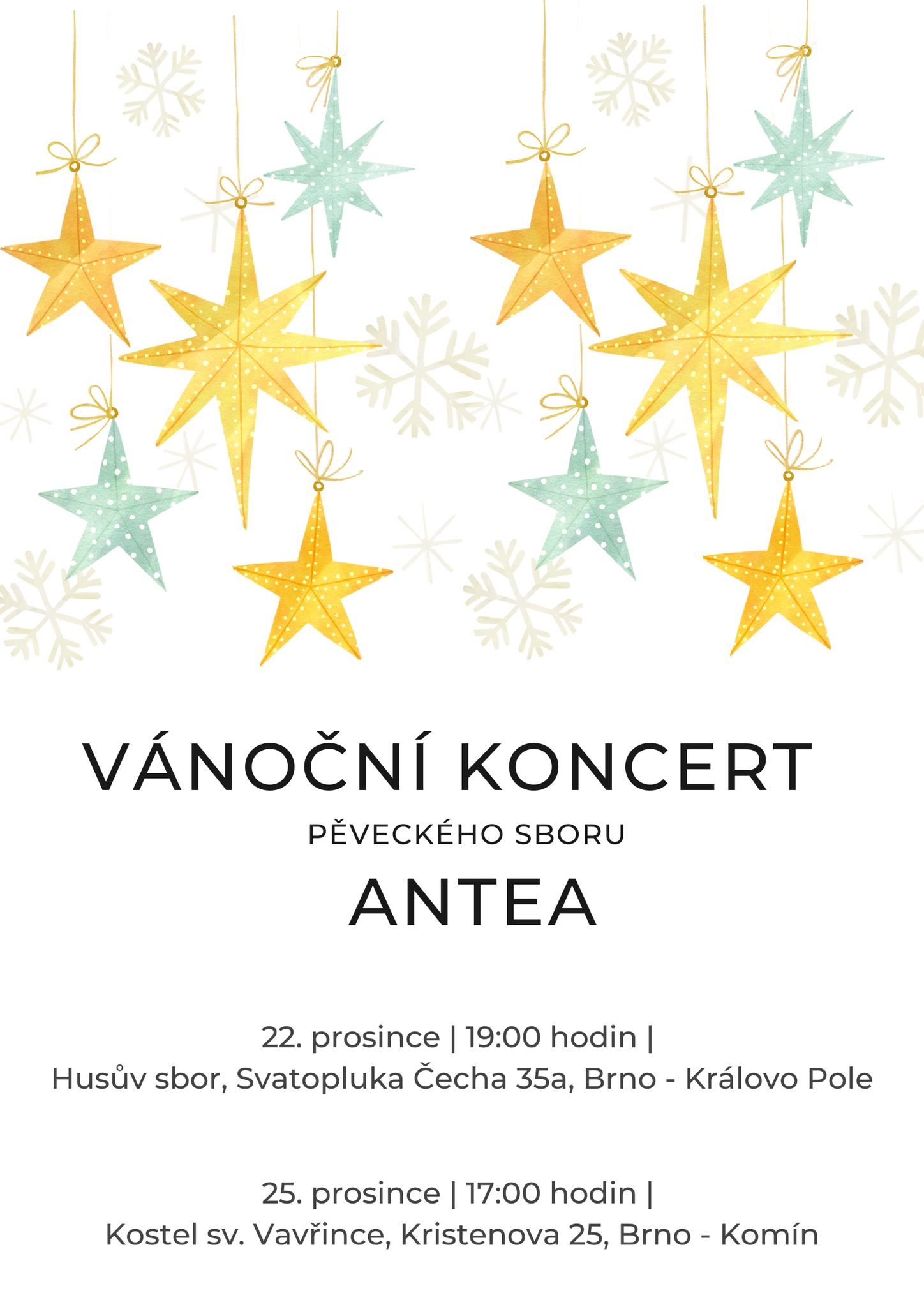 Vánoční koncert sboru ANTEA